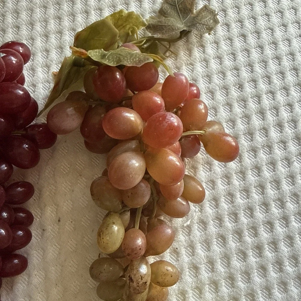 Vintage Rubber Grapes Grape Lot 8 Bunches Plastic Multicolor Realistic Decor